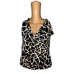 Worthington Giraffe Print Woman Blouse || Top size Large Petite